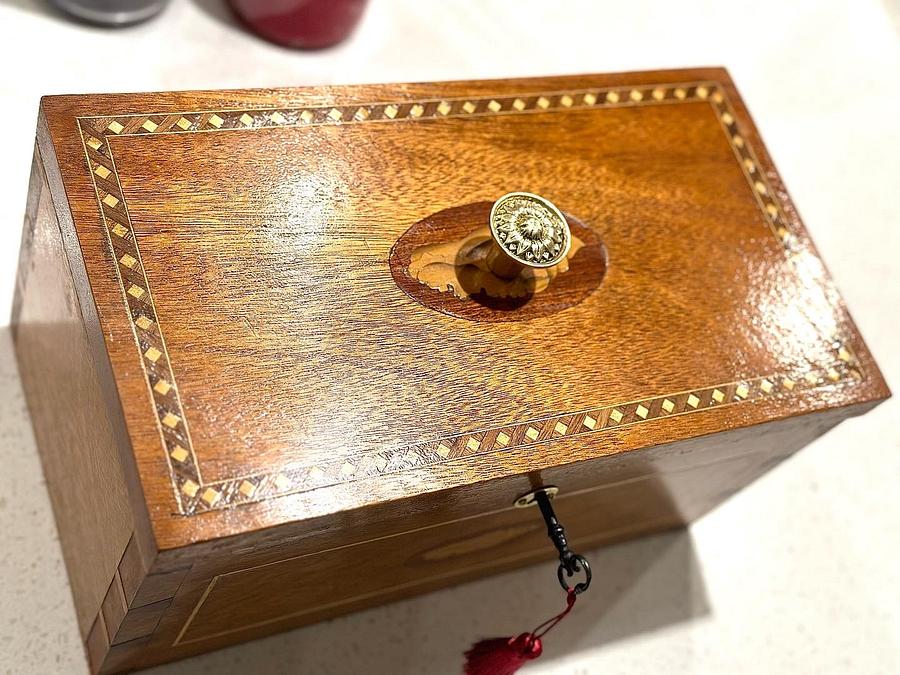 African mahogany document box