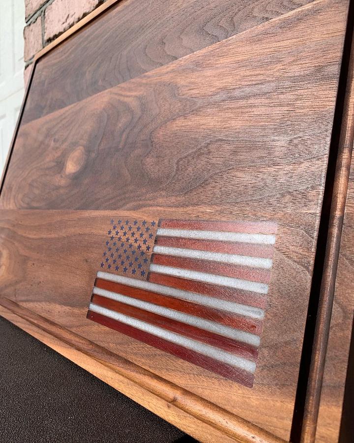 Walnut epoxy USA flag