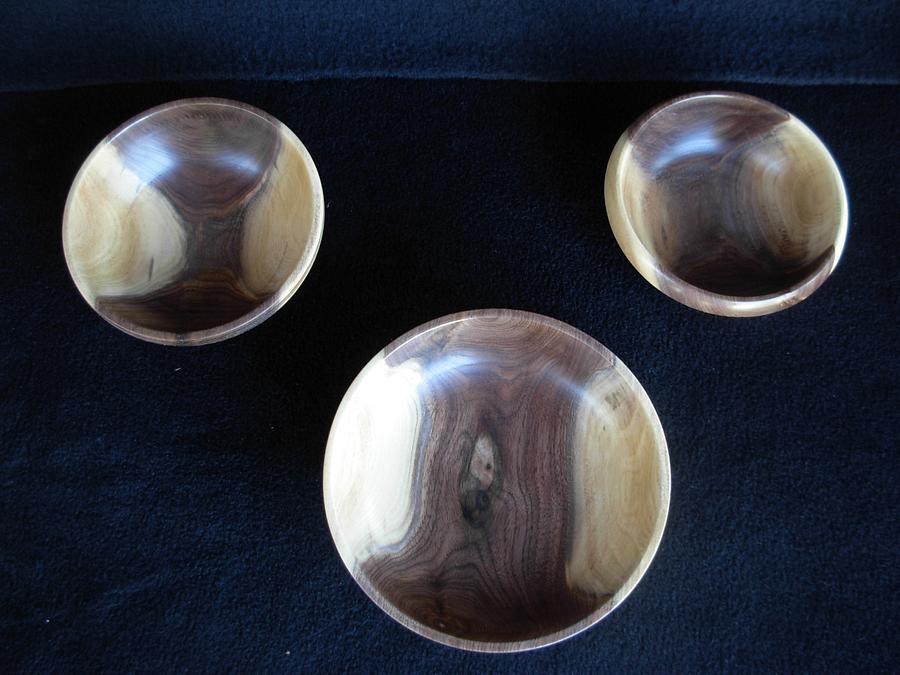 Three Walnut Bowls