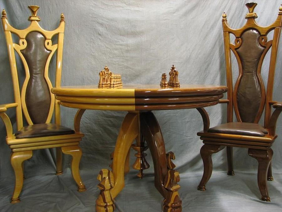 Chess Table, Chairs & Pieces
