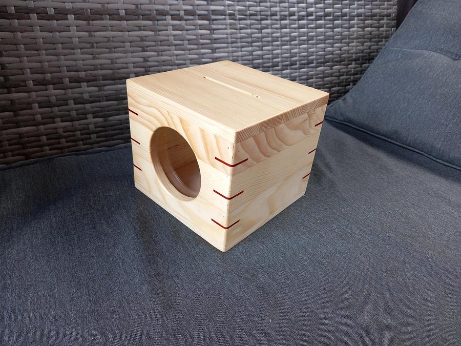 WOODEN ''PIGGY'' BOX / WOODEN VAULT