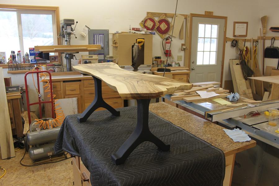 Live edge bench.