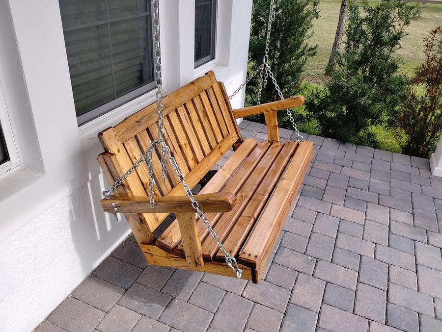 Beetle killed pine porch swing 