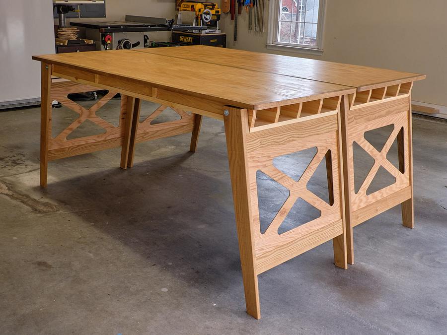 Folding Work Tables and Storage Bracket