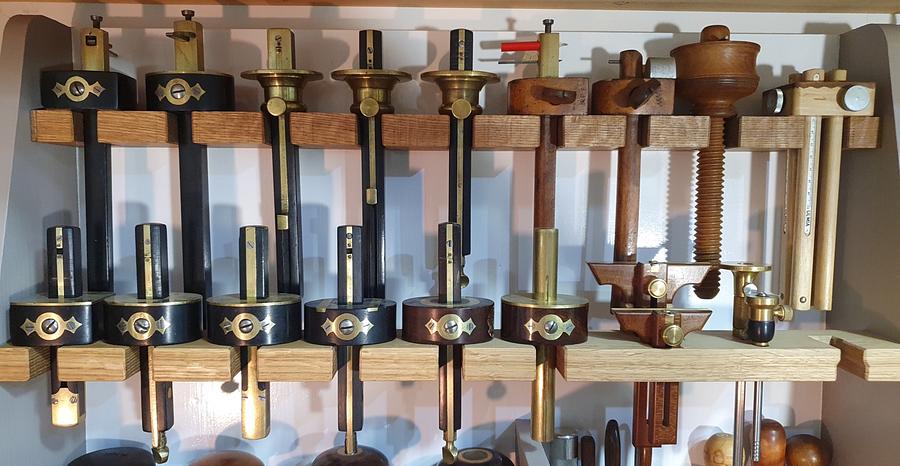 Tool Rack for Marking Gauges, Braces and Hand Drills and Workshop Knives