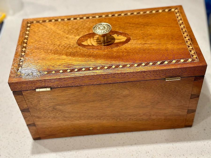 African mahogany document box