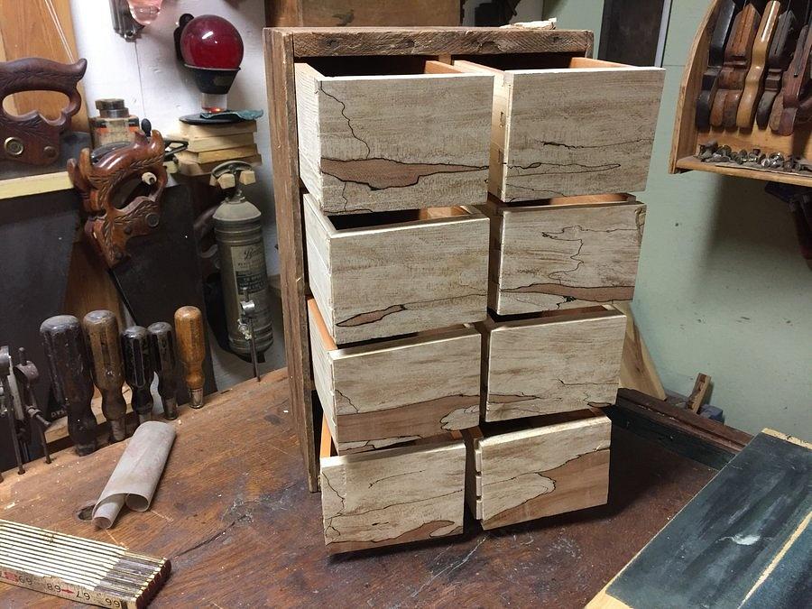 Nail / Screw Cabinet of Crate & Spalted Maple