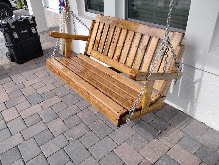 Beetle killed pine porch swing 