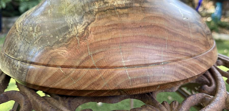 Live Oak Bowl with Brass Inlay.