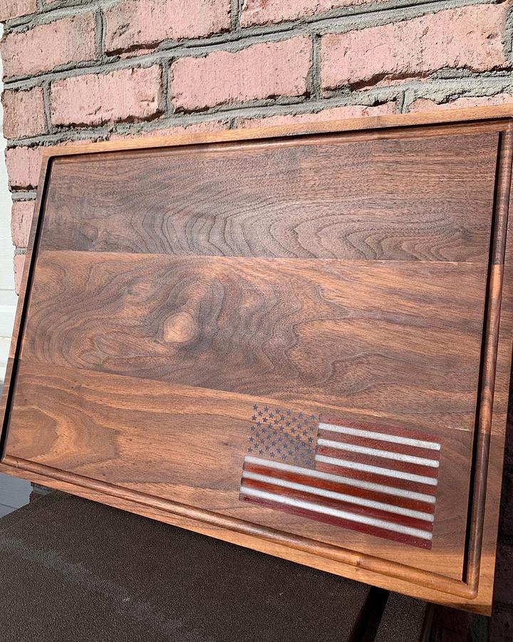 Walnut epoxy USA flag