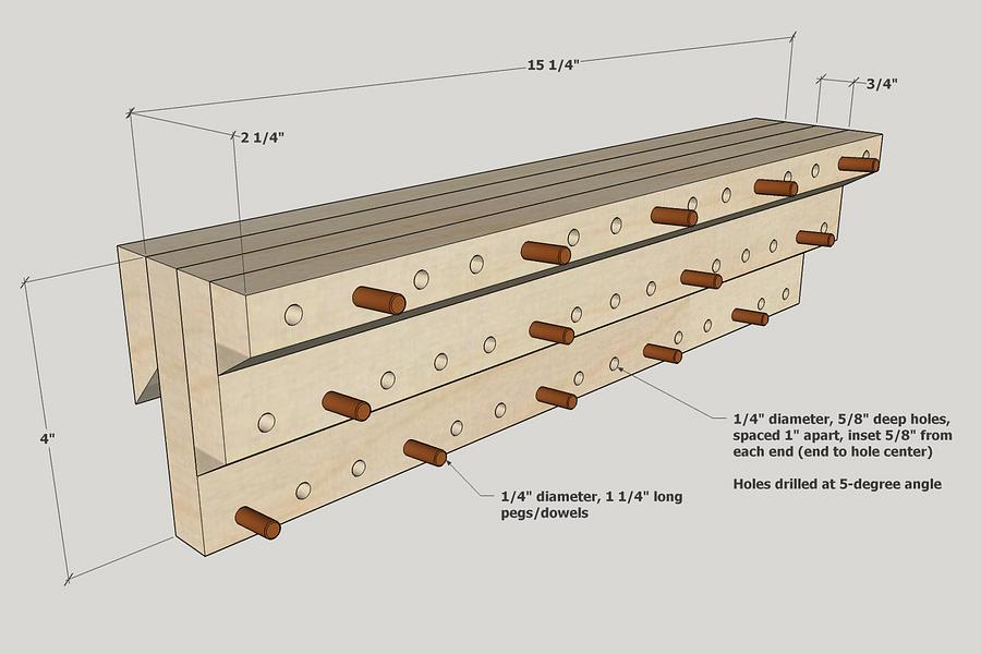 French Cleat Peg Rack