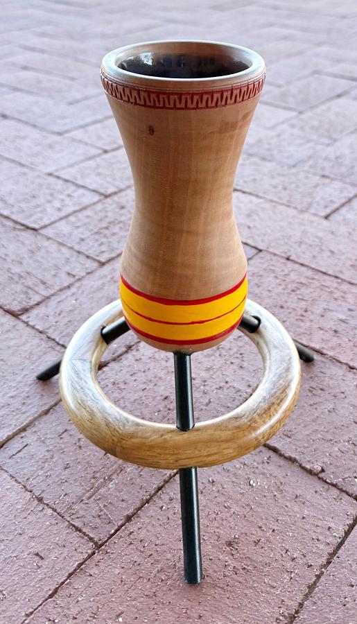 Bradford pear vase with live oak halo base