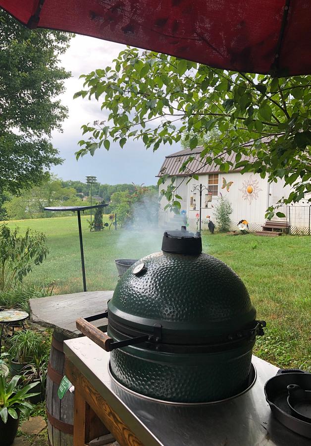 Big Green Egg Barn Board Table