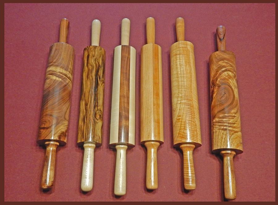 Lathe turned rolling pins