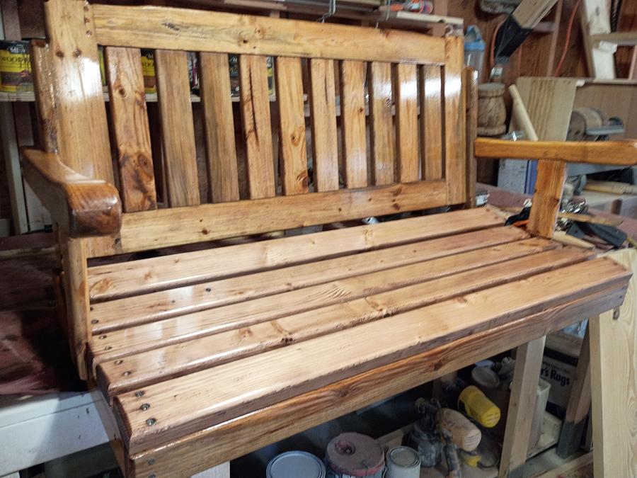 Beetle killed pine porch swing 