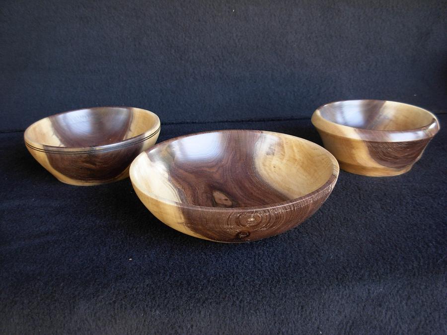 Three Walnut Bowls