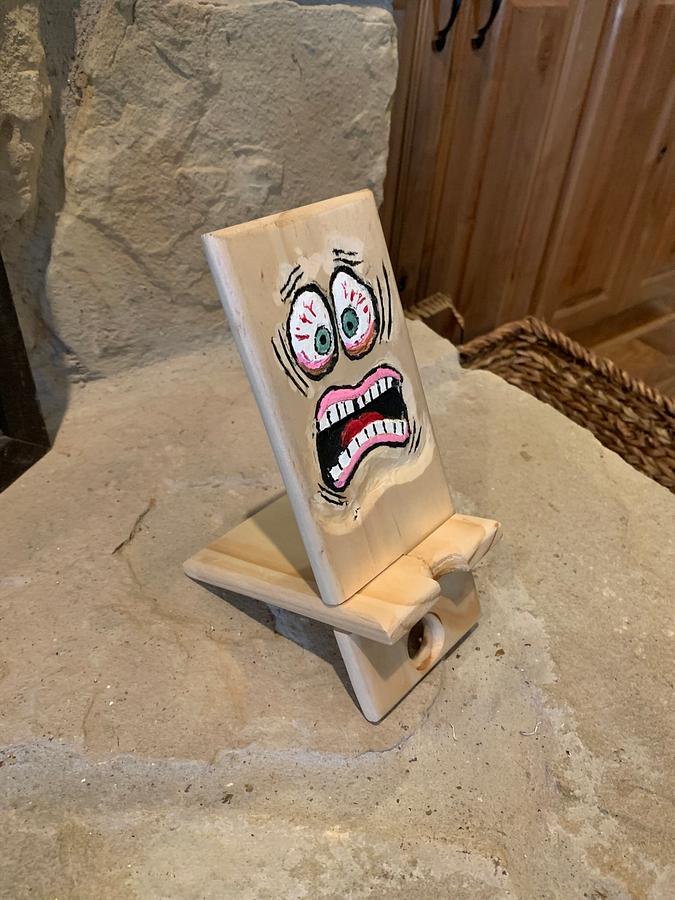 Phone Stand made from petrified wood