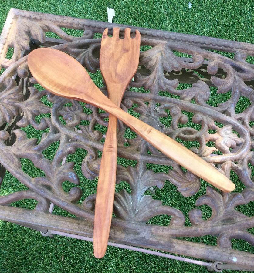 Salad Bowl and Serving Tongs