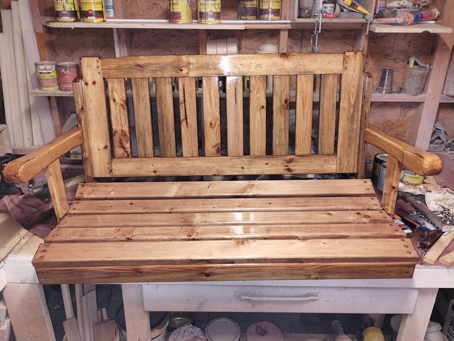 Beetle killed pine porch swing 