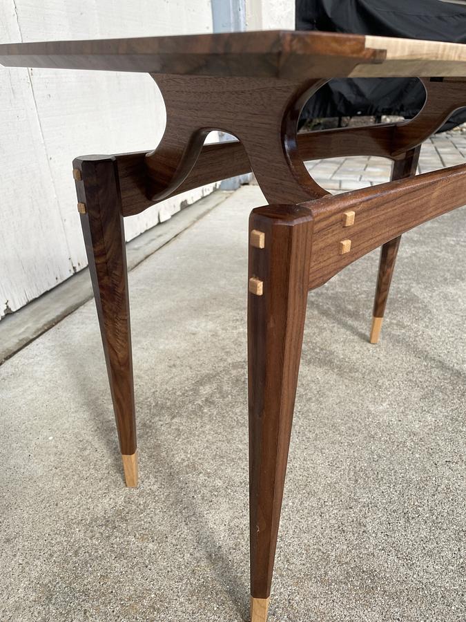 Side Table in Walnut and Curly Maple