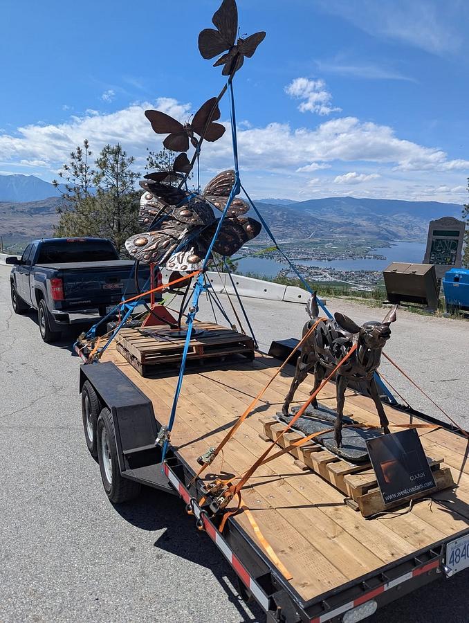 New sculpture and road trip to deliver/pick up sculptures from a couple of cities. 