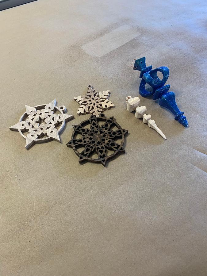 A few small Christmas ornaments