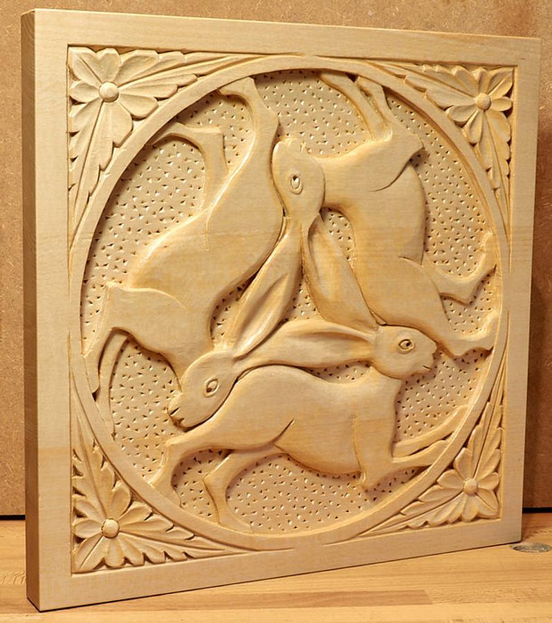 Three Hares Relief Carving