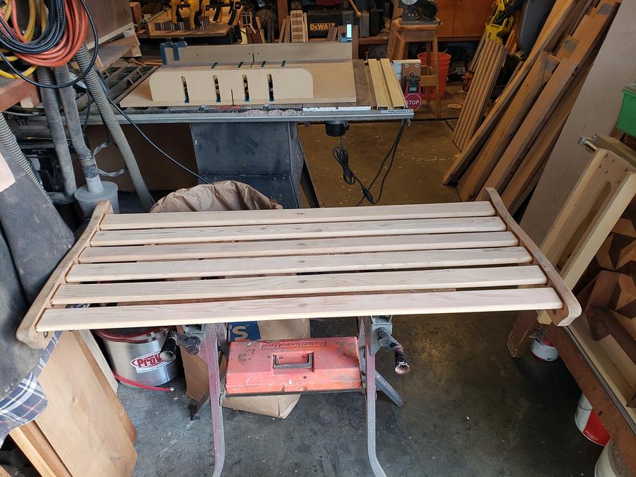 Restored a teak garden bench with reclaimed teak.