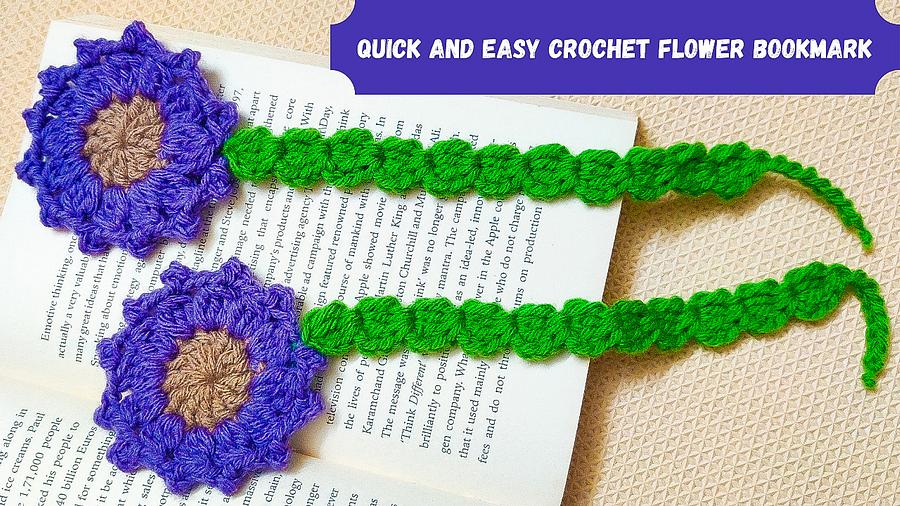 Quick and Easy Crochet Flower Bookmark