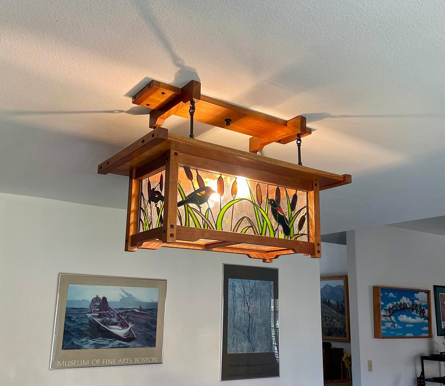 Greene and Greene Style Ceiling Light 