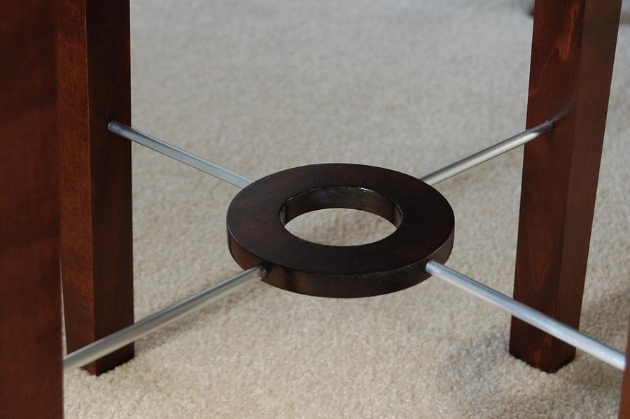 Round Glass-topped Side Table