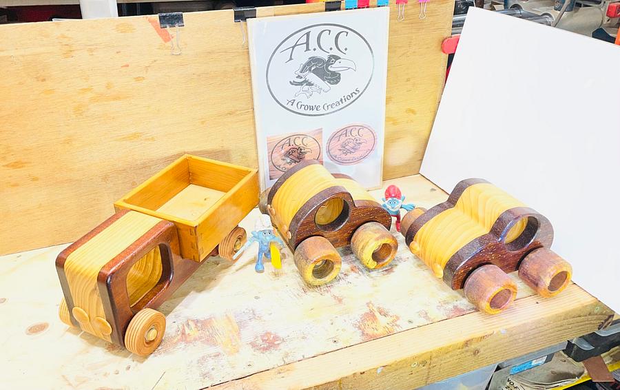 Wooden Toy Vehicles for gifts, give aways and fund raising for the local community club