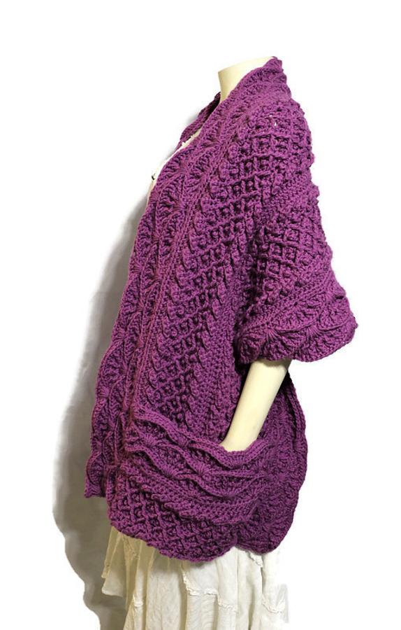 Warm Hugs Pocket Shawl in Hot Orchid