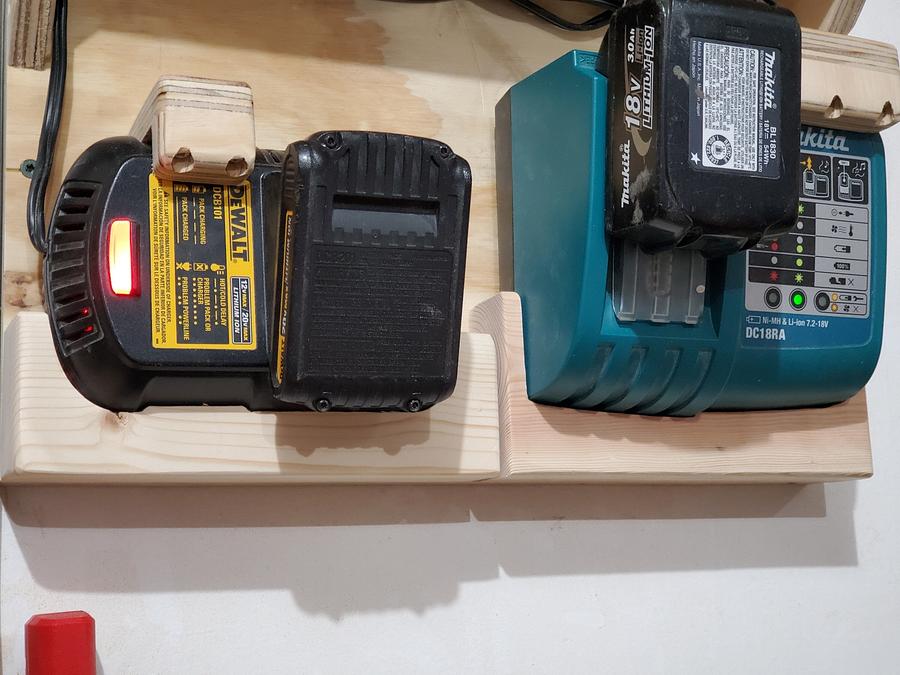 Battery charger station caddy holder shelf dealiewhacker