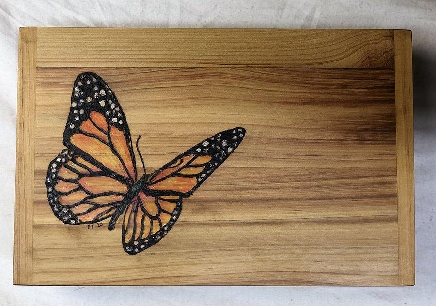 Eyeglass Storage - colored pyrography 