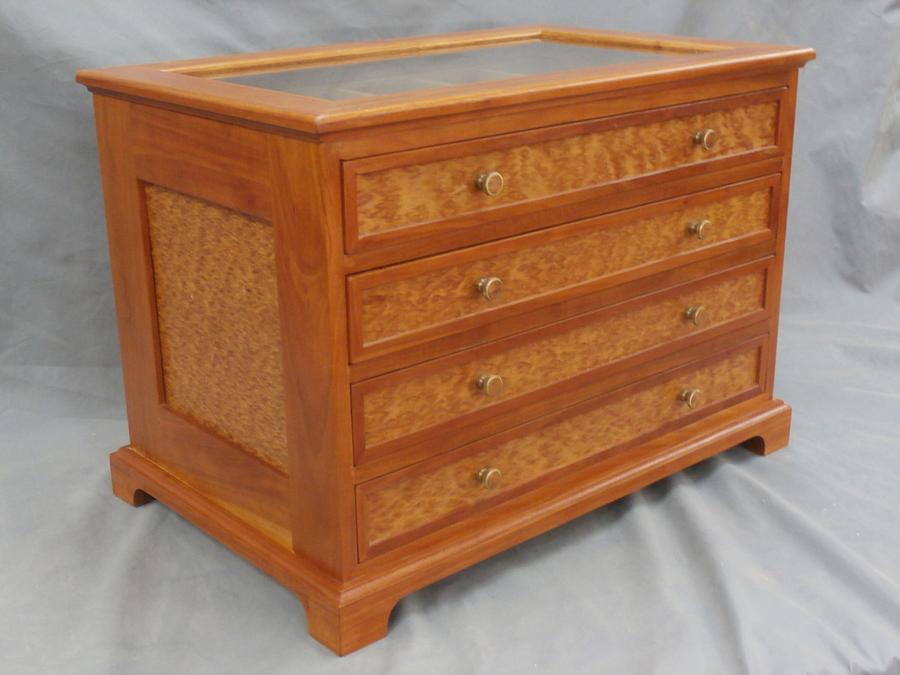 Rock and sea shell display cabinet