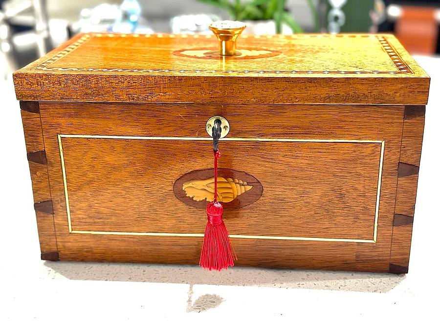 African mahogany document box