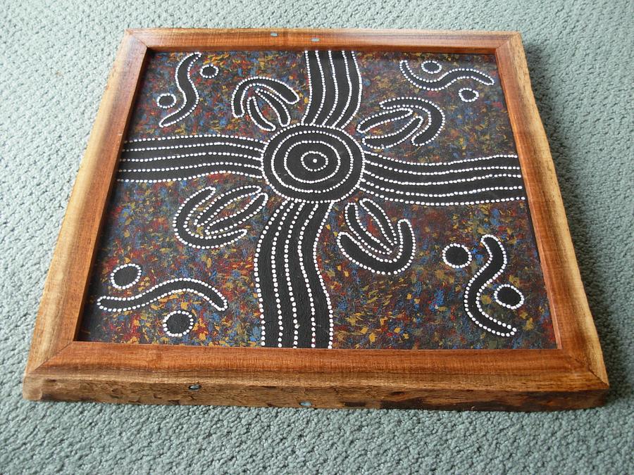 Mesquite Natural Edge Frame for Dot Painting