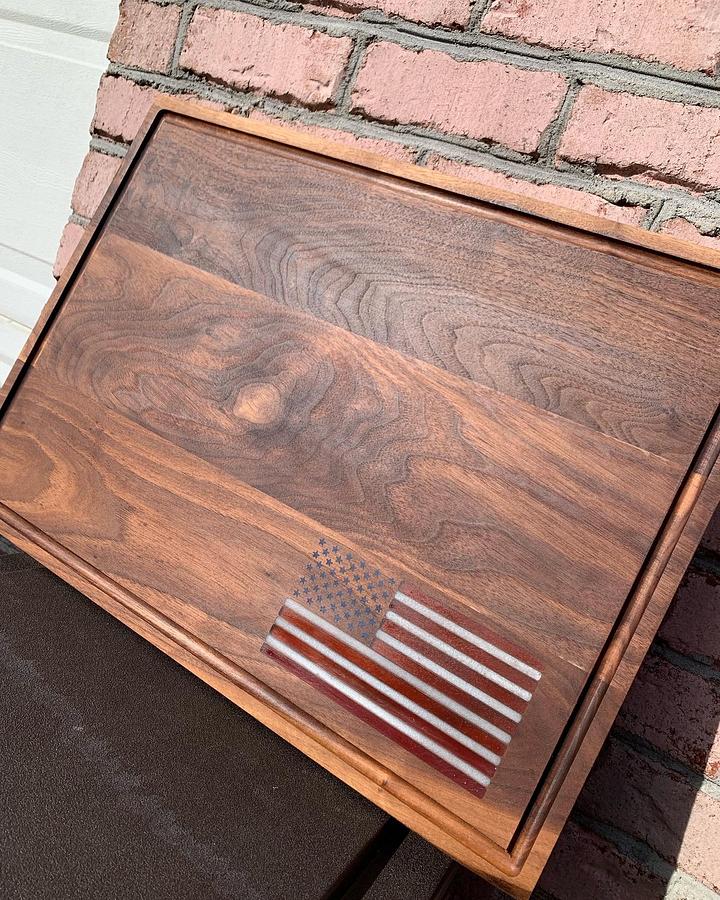 Walnut epoxy USA flag