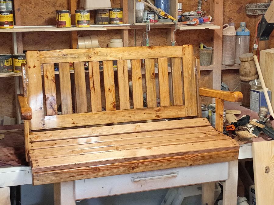Beetle killed pine porch swing 
