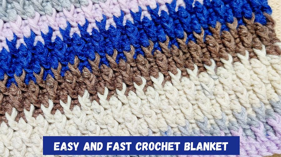 Fast and Easy Crochet Blanket with Alpine Stitch