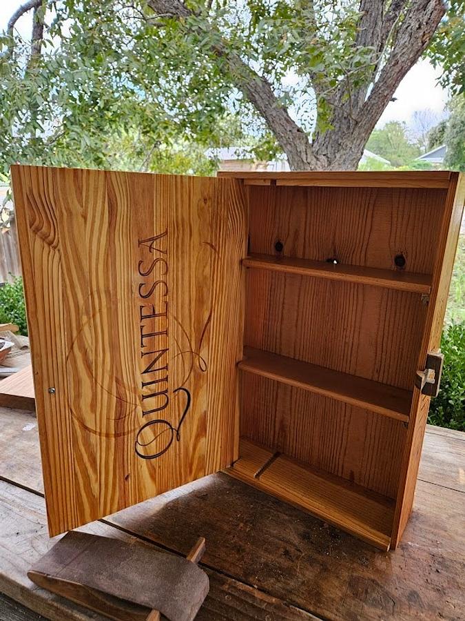 Wine box turned into something else.