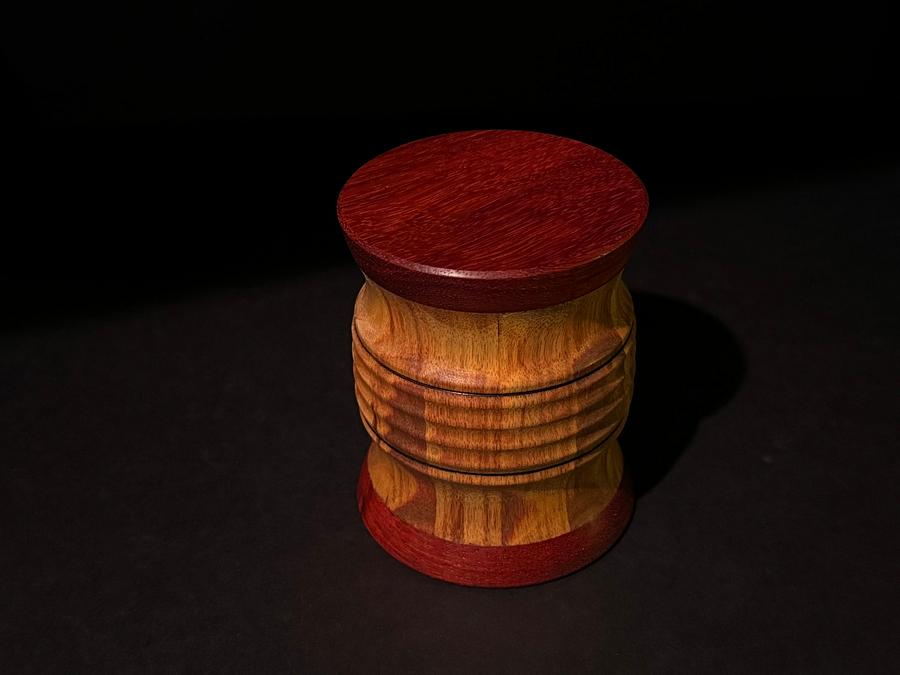 Canarywood and Padauk storage box.