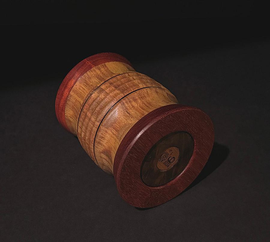 Canarywood and Padauk storage box.