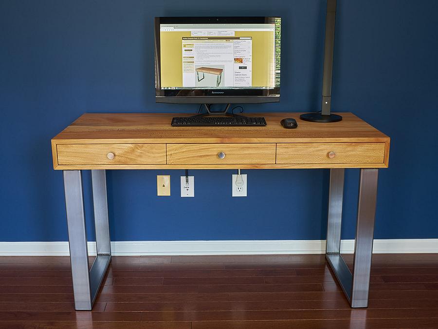 Modern Computer Desk with Integrated Cable Management