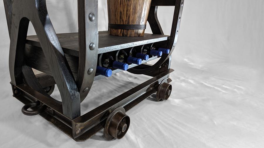 Miners Bar Cart and Wine Rack
