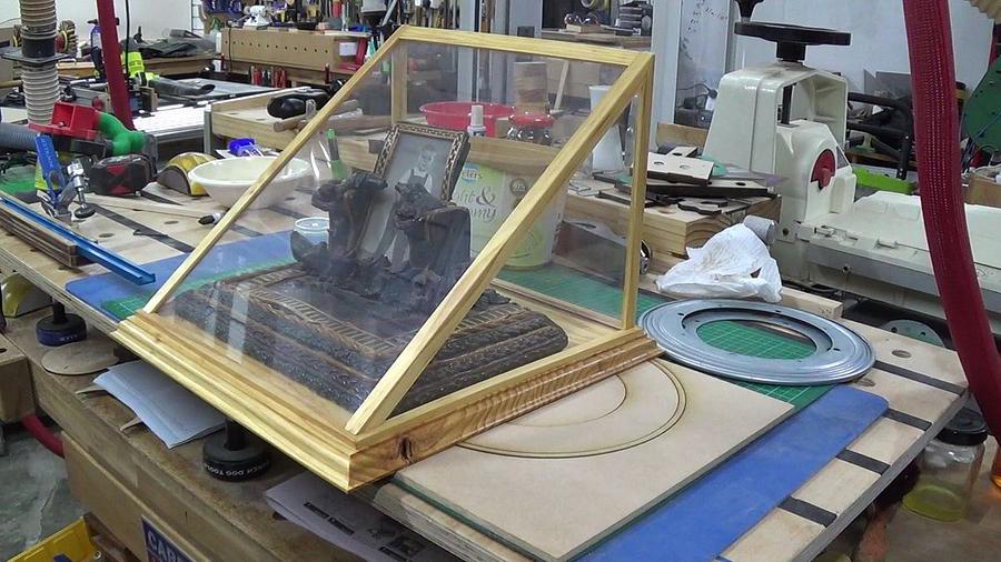 “Bread Board” Display Box mounted on a lazy susan.