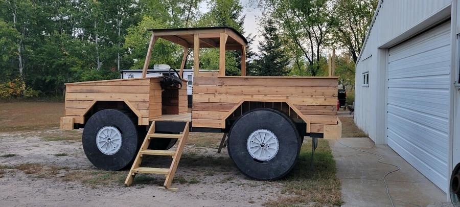 Monster truck playground neighbor built. 