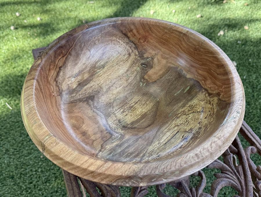 Live Oak Bowl with Brass Inlay.