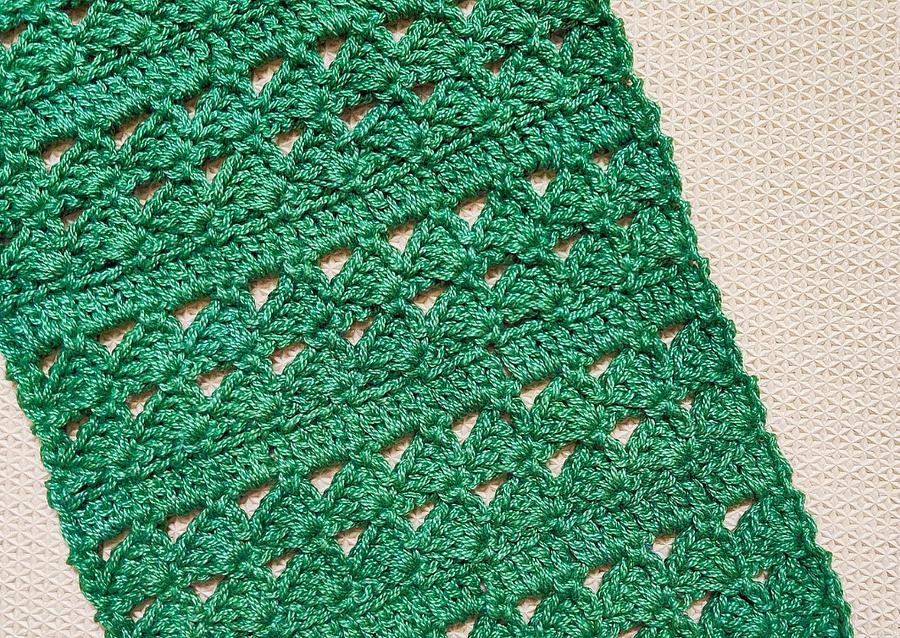 Spring Green Space Easy Crochet Table Runner